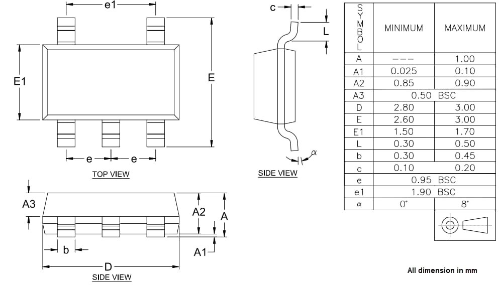 Mechanical Drawing - Melexis MLX92253 Hall-Effect Dual Latch Sensor